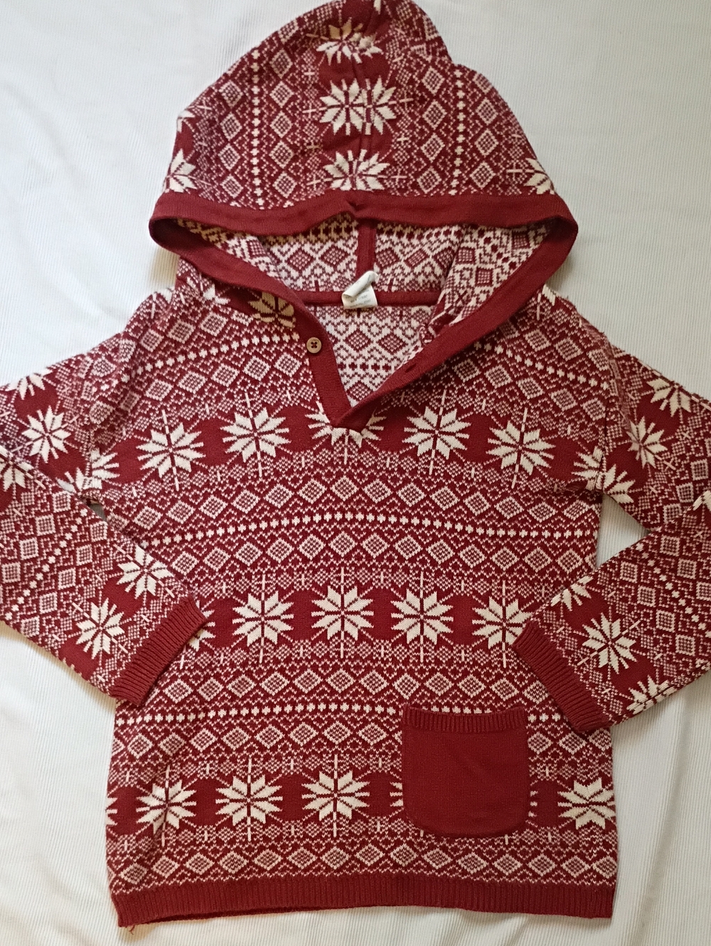 Kate Quinn Kids Cotton Fair Isle Hooded Sweater